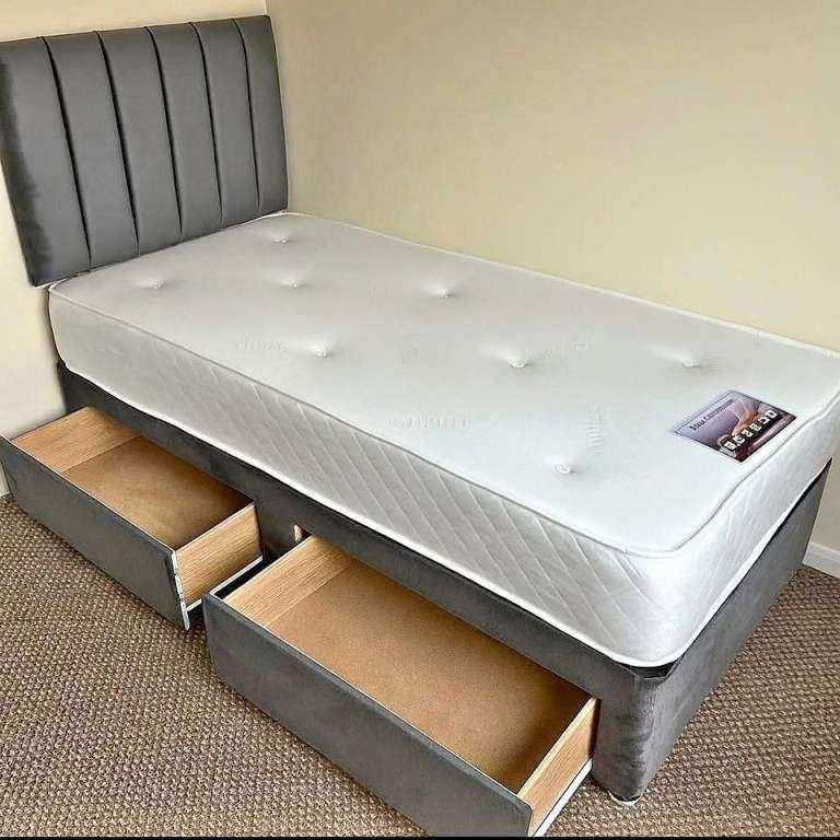 ✨Brand New Single & Double Size Divan Bed with Mattress and Storage Drawers - Quick Delivery🚚