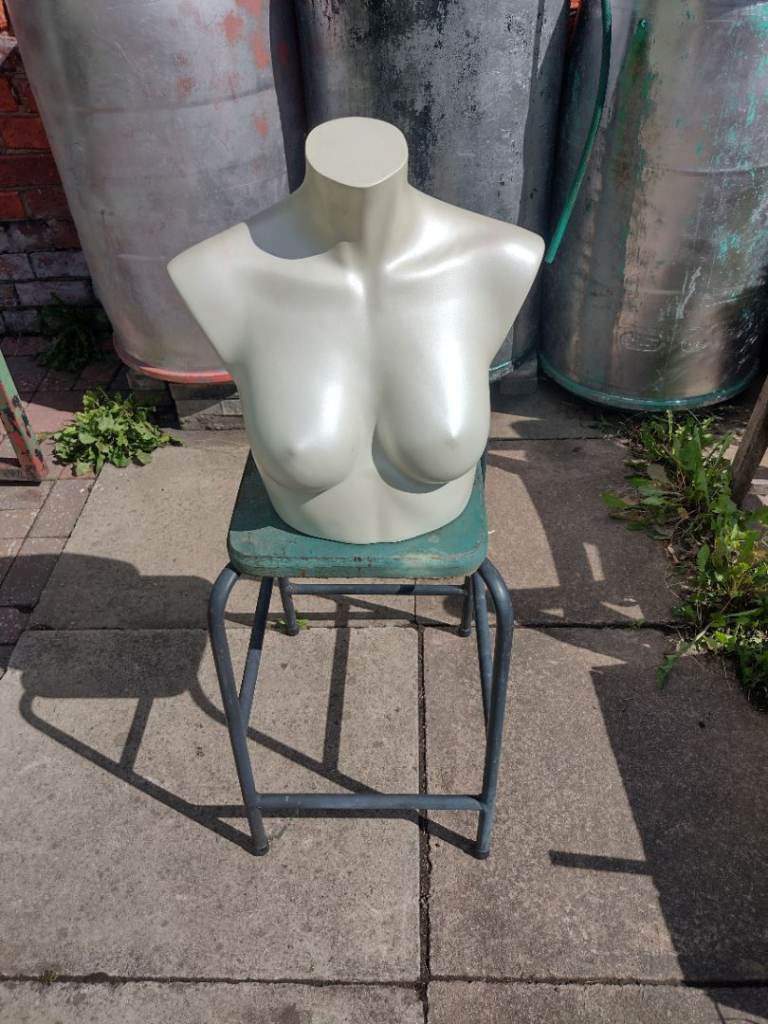 Female Mannequin Torso – White Plastic, Good Condition