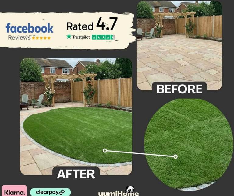 40mm Turf Soft Realistic Garden & 2/4/5m | lawn Rolls Artificial