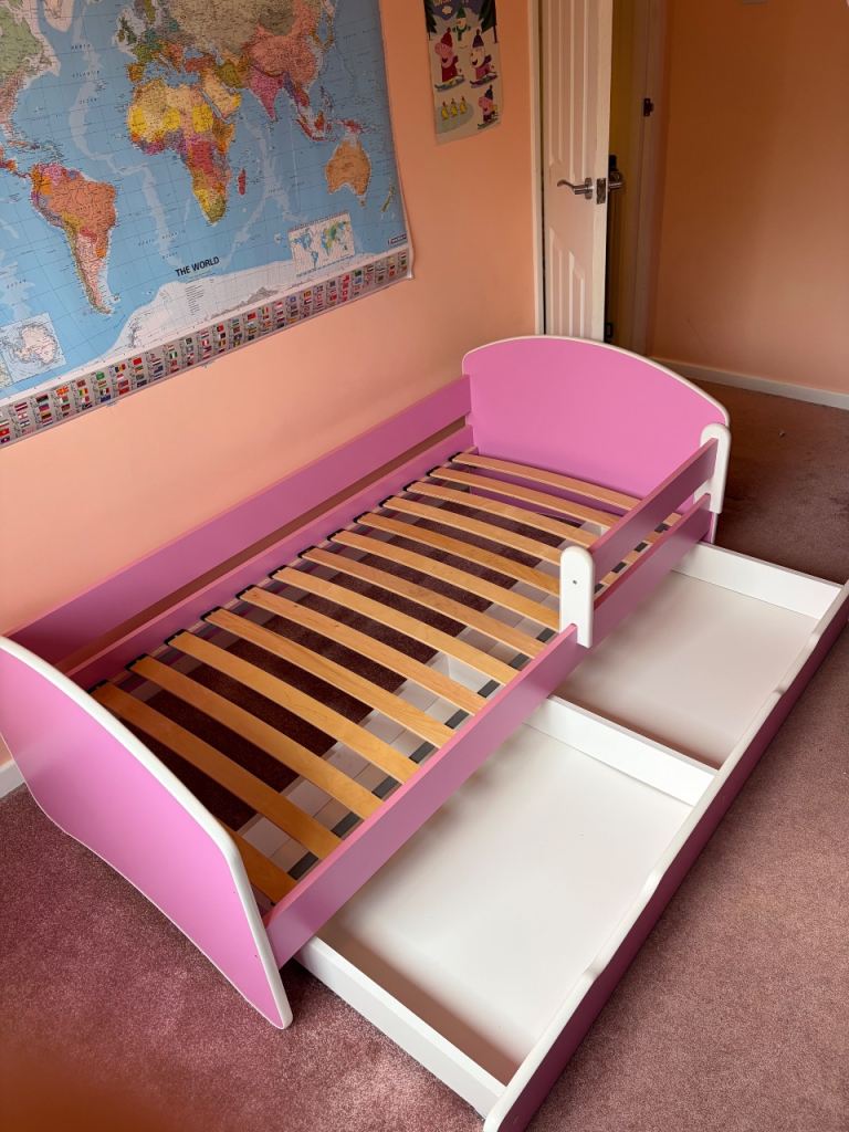Girls first toddler bed with storage 