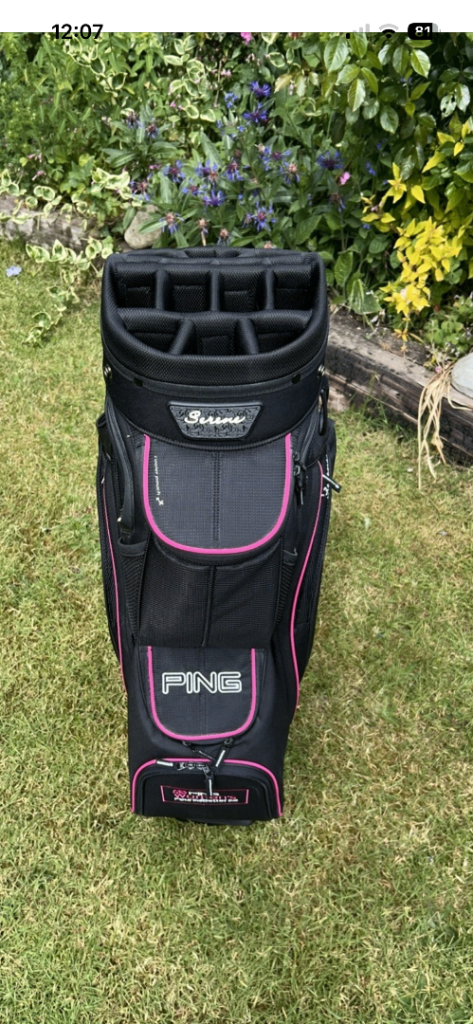Ping Serene Cart Bag 14-Way Divider Rain Cover Carry Strap 7 Pockets New 