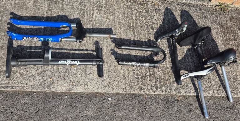 Job lots of different bicycle parts and accessories