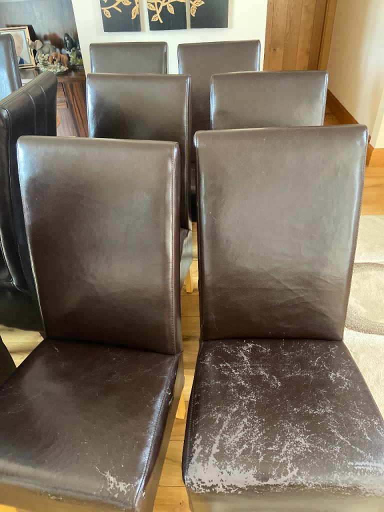 Dinning leather chairs x 6