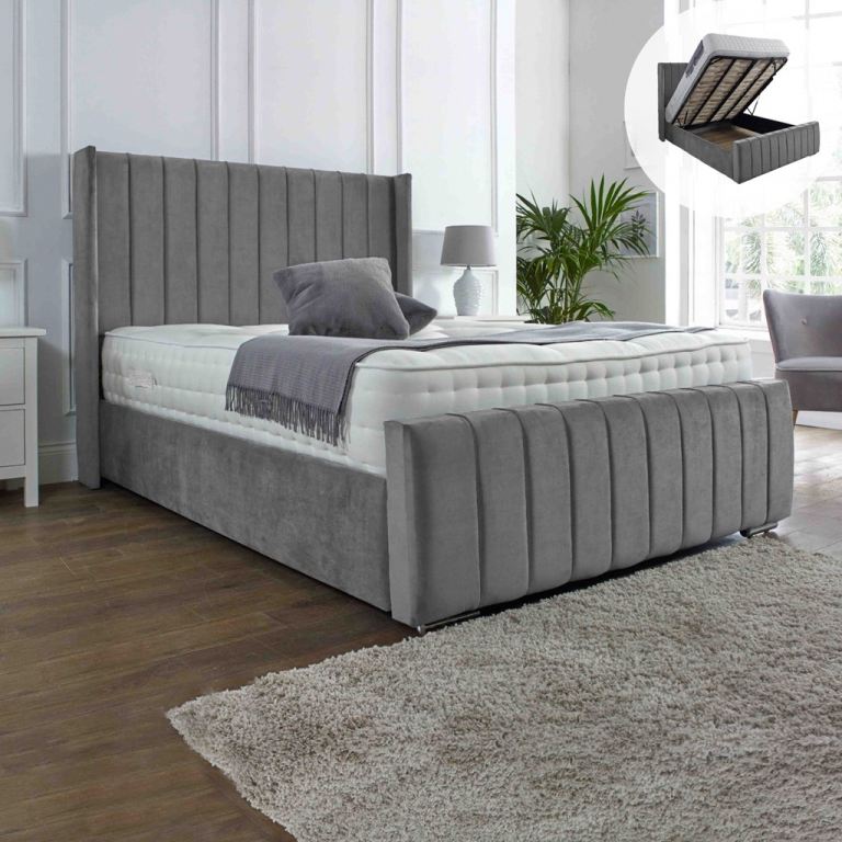 image for Elisa Ottoman Plush Velvet Storage Bed 