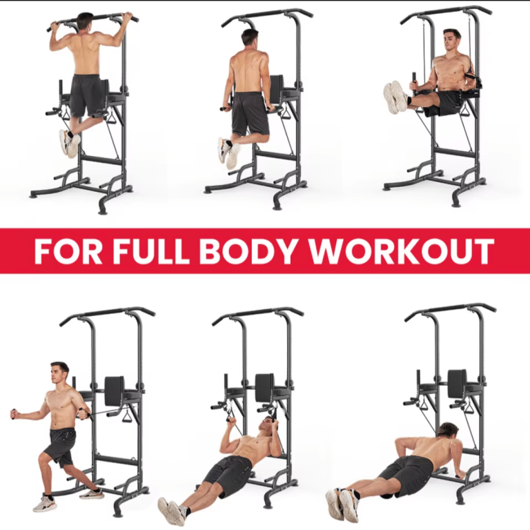 Multi function fitness station, pull ups, dips, knee raises etc 