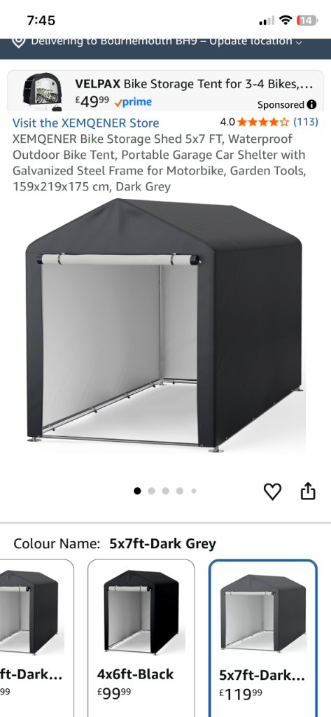 Brand new bike/storage shed 