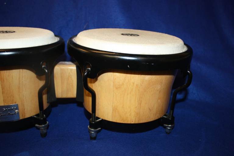 Gon Bops Fiesta Bongo 7in and 8.1/2in Natural with Black Hardware ~ Excellent Condition ~ £95 ono