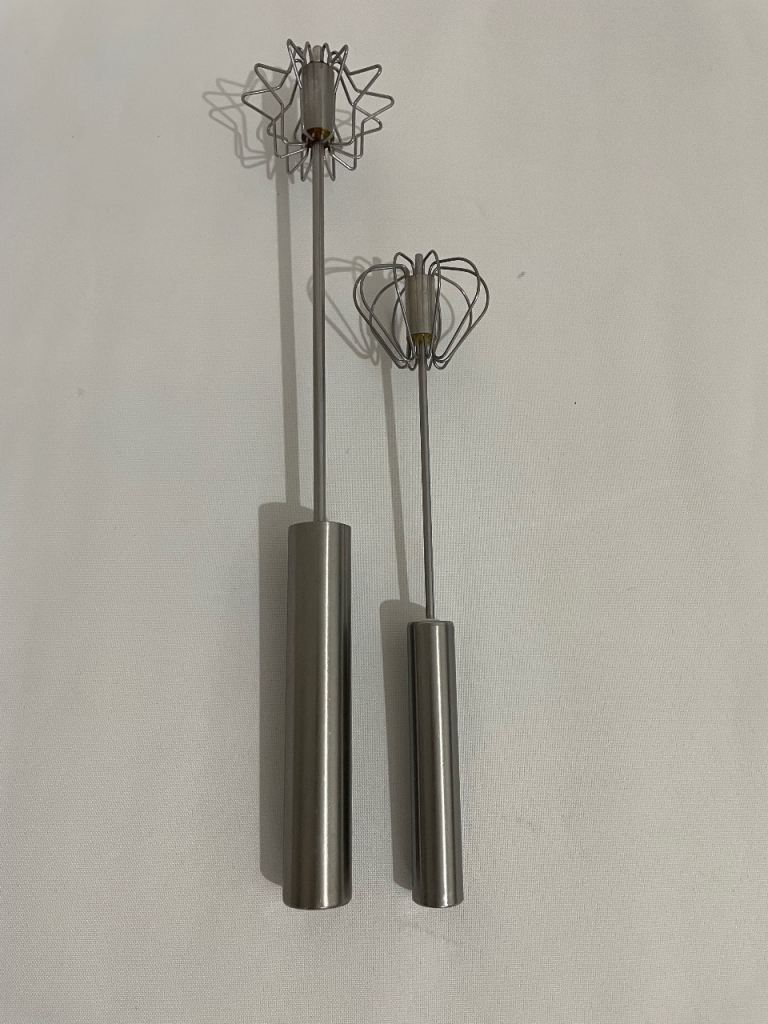 Set of 2 Stainless Steel Hand Whisks / Frothers – As Good As New