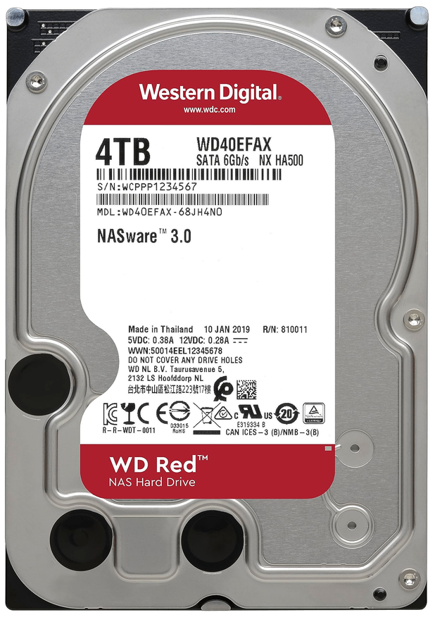 WD Red 4TB 3.5" SATA Hard Disk - WD40EFRX-68N32N0 4000.7 GB
