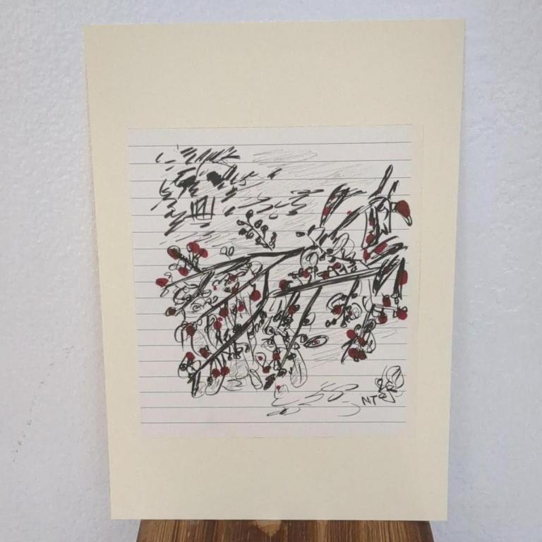 Original pen drawing on paper 'Cherry Tree'     