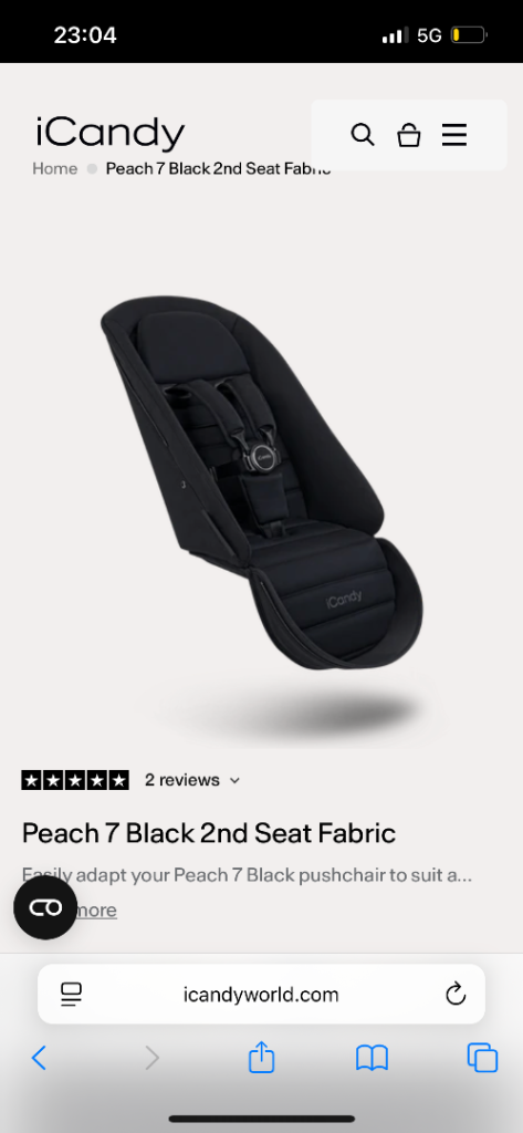 iCandy Peach 7 Converter Base & 2nd Seat Cover