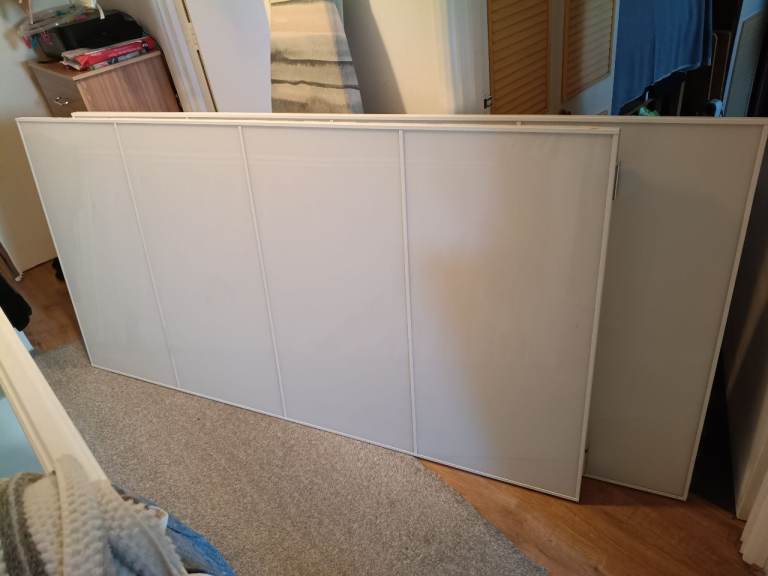 IKEA PAX Wardrobe Sliding Doors Frosted White Glass 200 x 100cm each