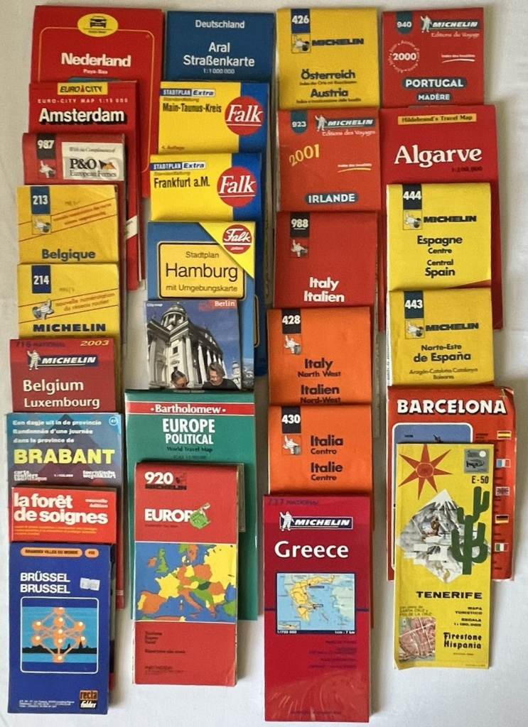 Collection of 27 European maps, many by Michelin - bargain price!