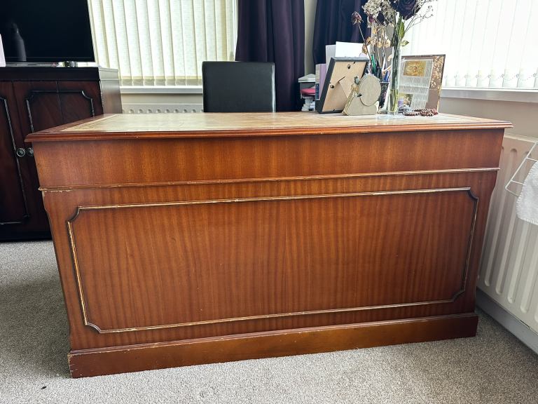 Solid wood old antique piece office desk - purchased for £1800