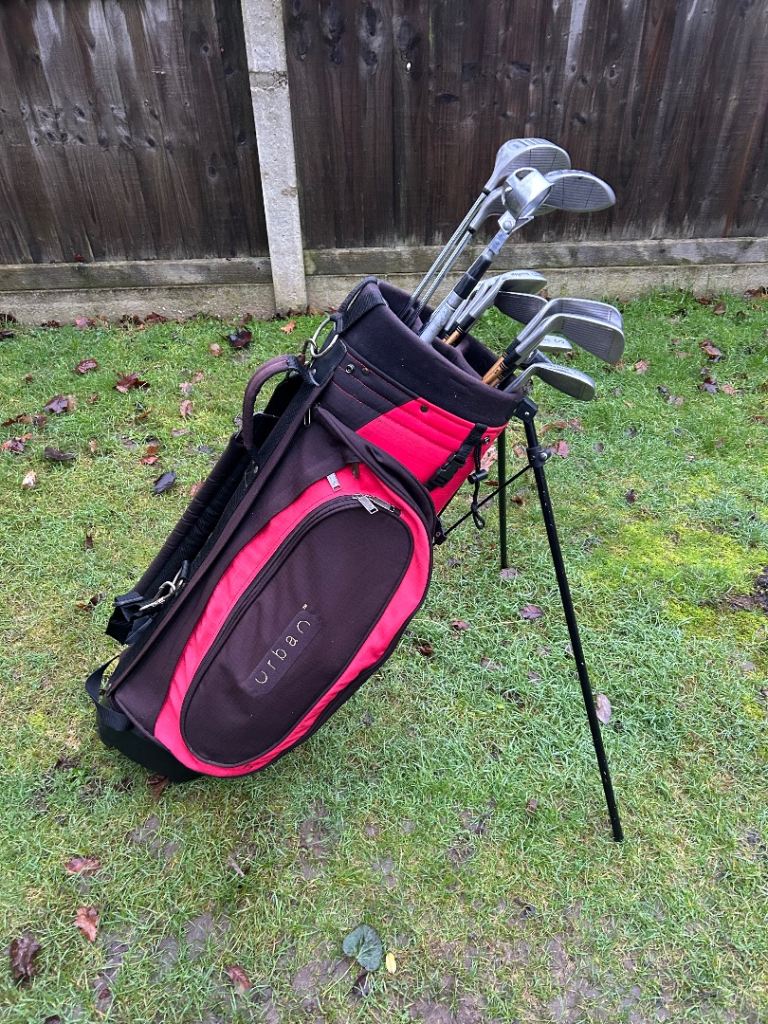 Men’s Golf Clubs Ideal Starter Set Driver 3-5 Woods 3-9 iron Sw Pw & Putter With a Stand Bag 