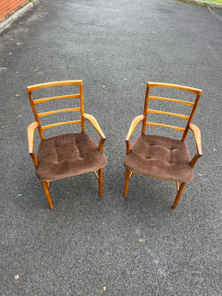 Pair of Macintosh carver dining chairs (delivery available)