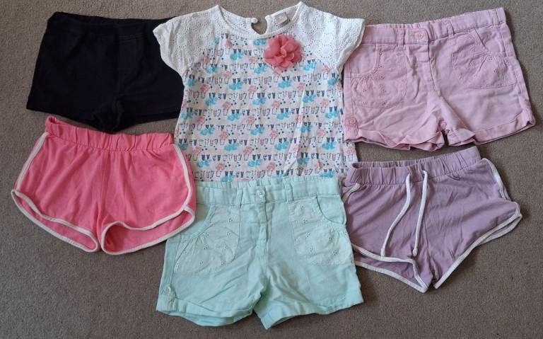 Girls Summer Shorts and Top Bundle – Good Condition