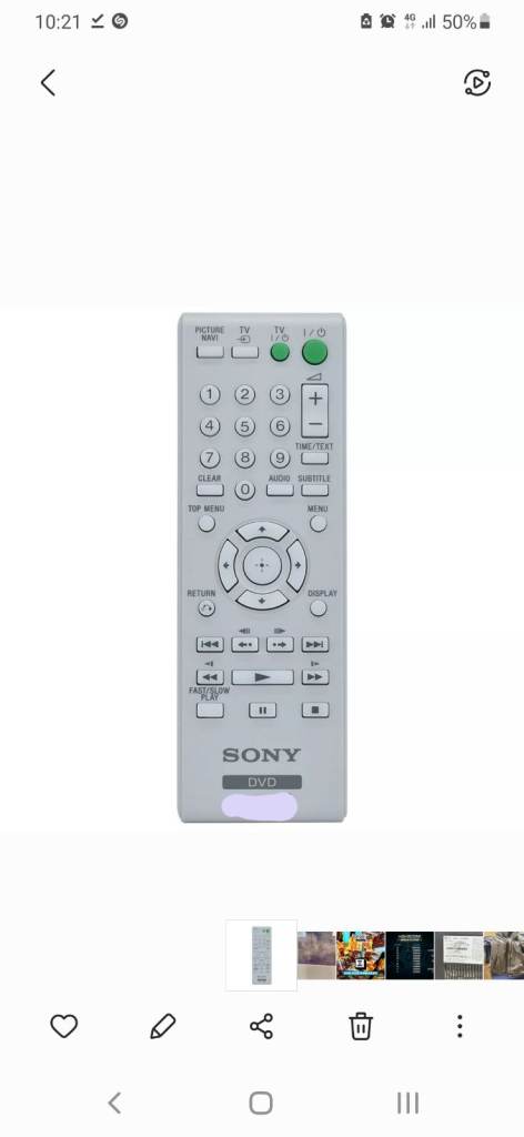 Remote RMT-D175P for Sony DVD player