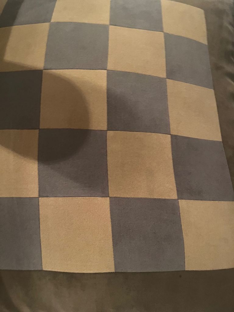 Brown checked cushion