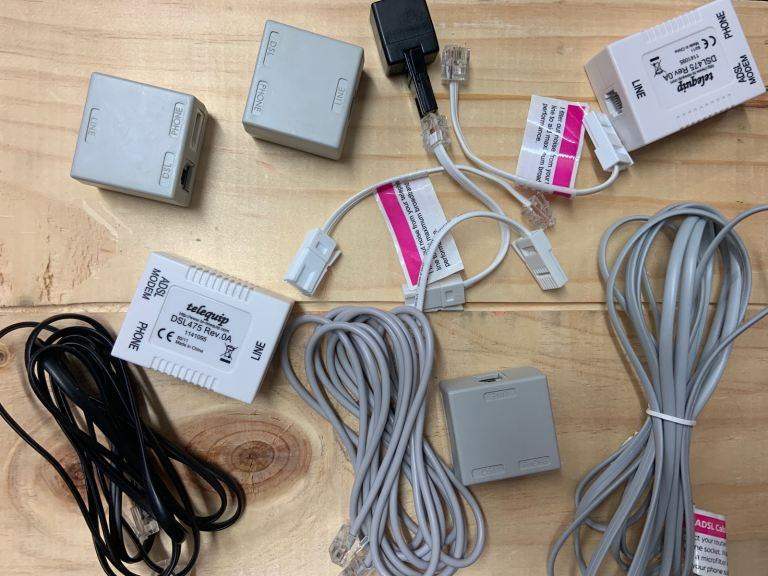 DSL splitters, phone cables