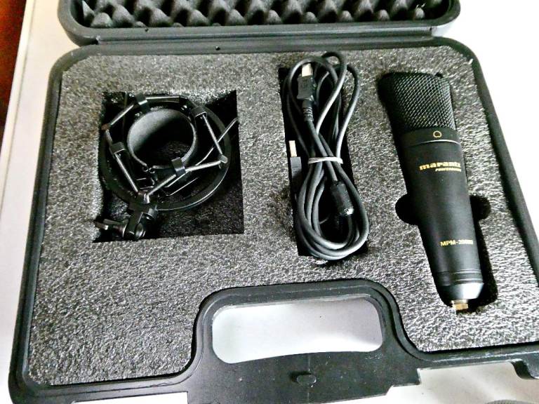 Marantz Professional MPM-2000U USB Condenser Microphone Shockmount Case Cable