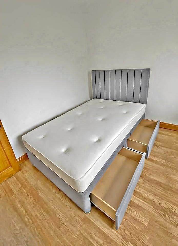 BRAND NEW SMALL DOUBLE DIVAN BED WITH MATTRESS - FREE UK DELIVERY (PM FOR PRICE)