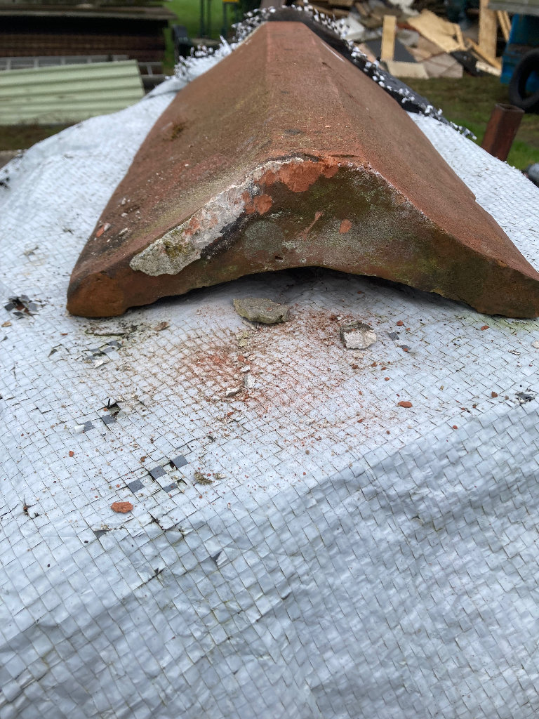 Vintage clay ridge tiles 
