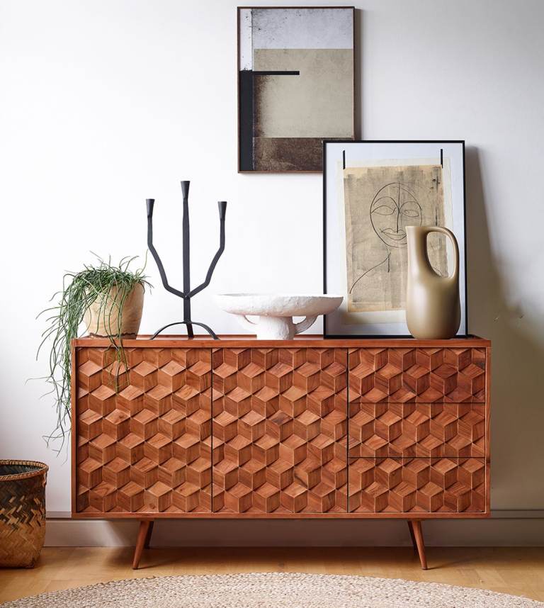 Swoon Terning Sideboard, Dark Brown Acacia