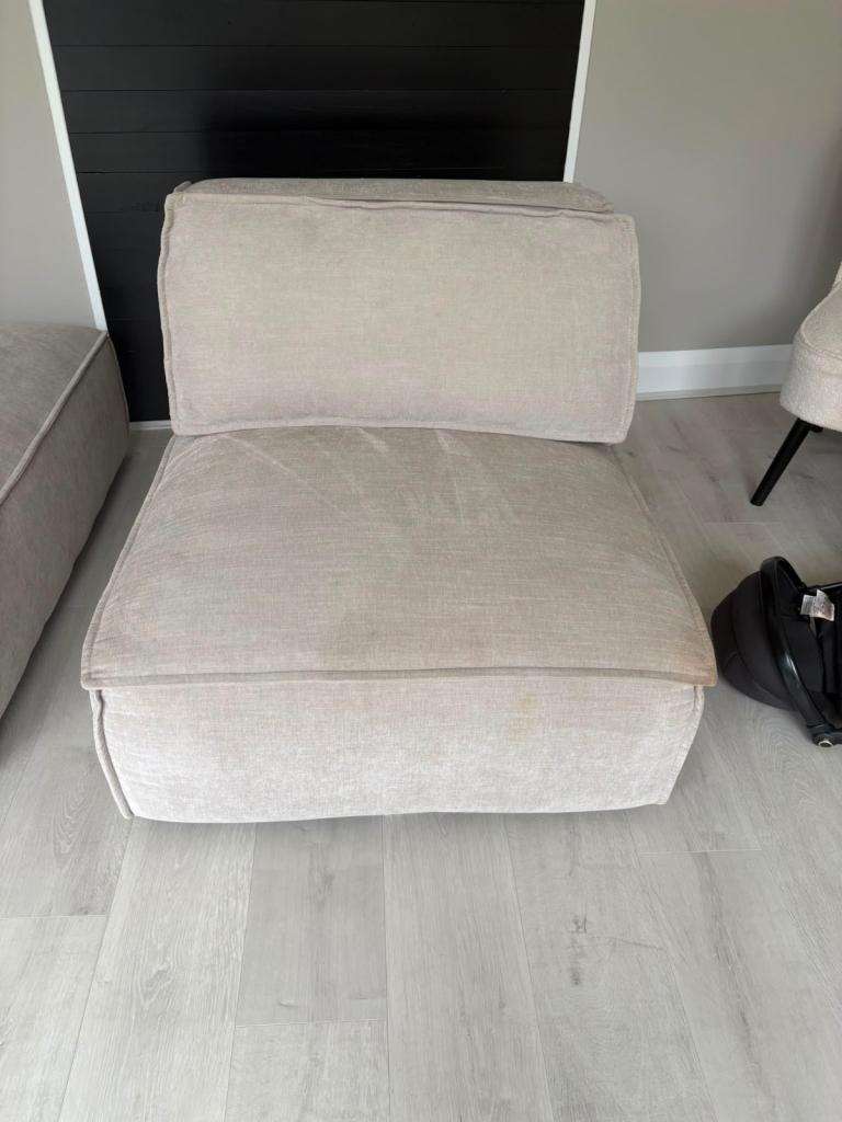 Comfy Beige Fabric Floor Cushion / Chair - Good Condition