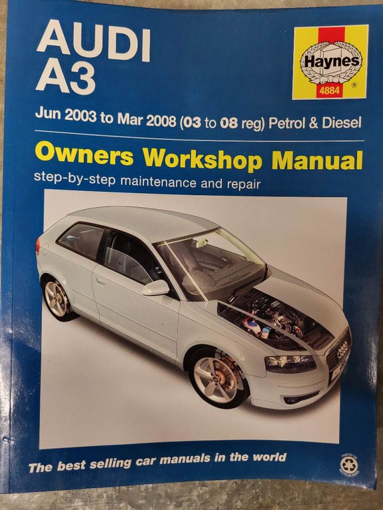 Haynes Audi A3 Owners Workshop Manual.