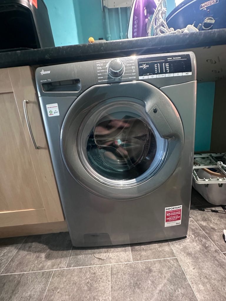 Washing Machine, 9kg, 1400 Spin, Grey