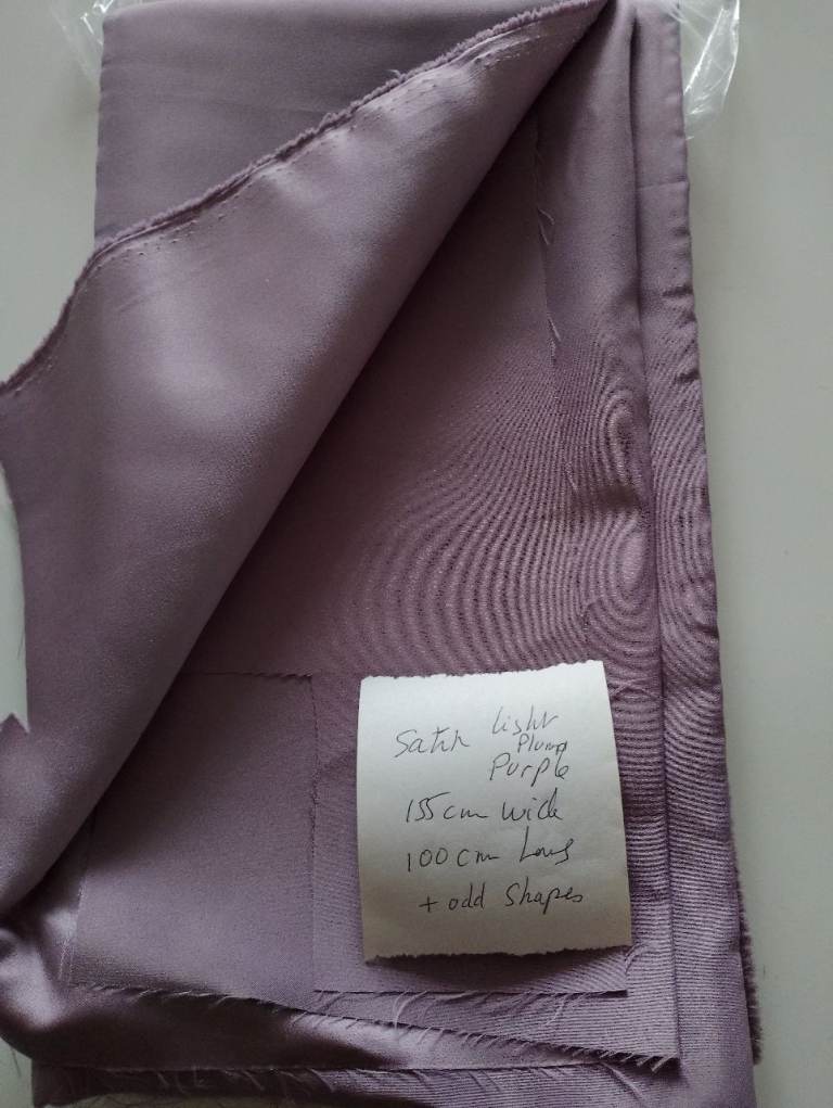 Satin. Light plum fabric remnant