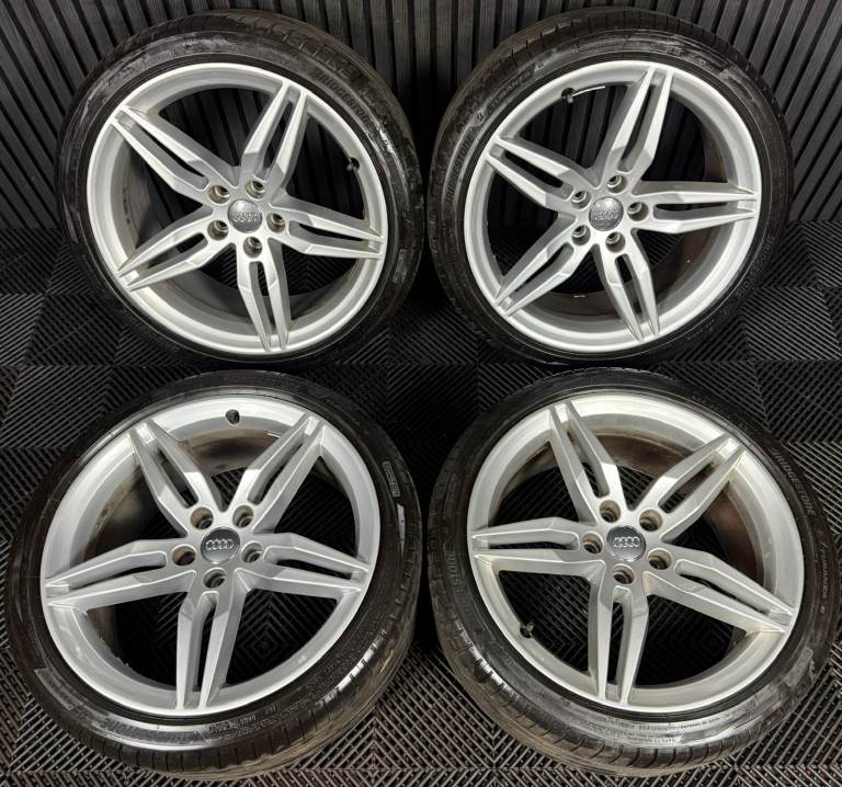19'' GENUINE AUDI A5 S LINE STAR 5 DOUBLE SPOKE B8 B9 A4 ALLOY WHEELS ALLOYS TYRES