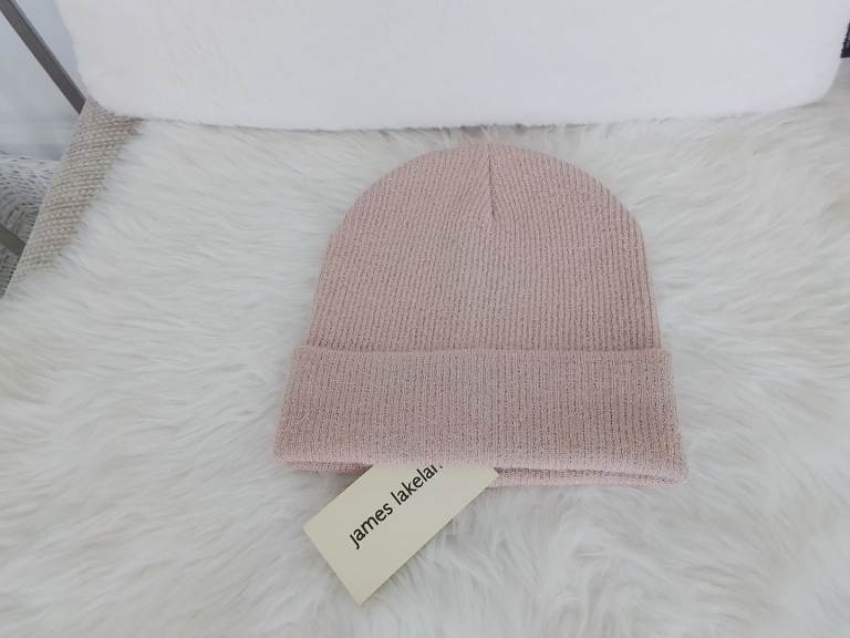 Hat Beanie Style Brand New BNWT By James Lakeland Pink Ribbed Knit 