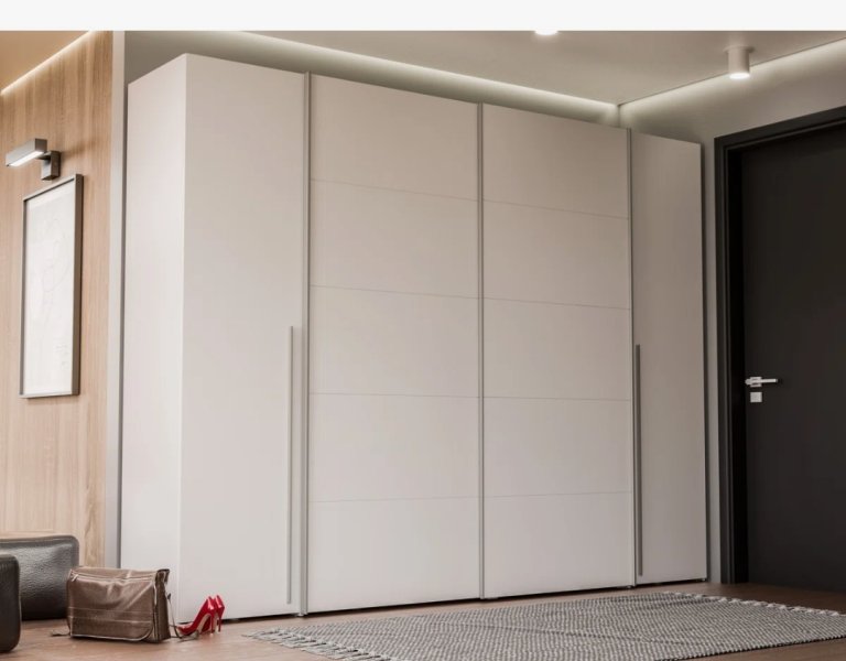 Large White Wardrobe with Sliding Doors – New