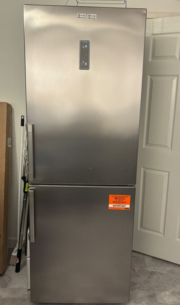 image for Excellent Hotpoint Total No Frost Combi Fridge Freezer – Stainless Steel (NFFUD 191 x 1)