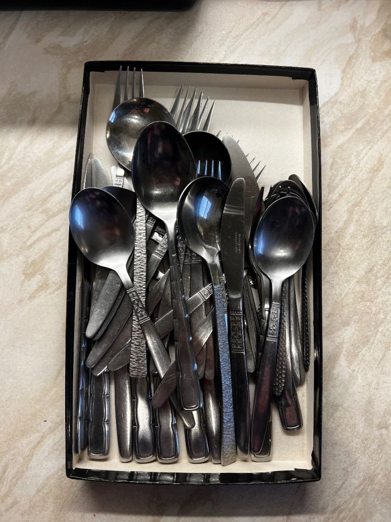 Mix of stainless steel cutlery - at least 6 settings