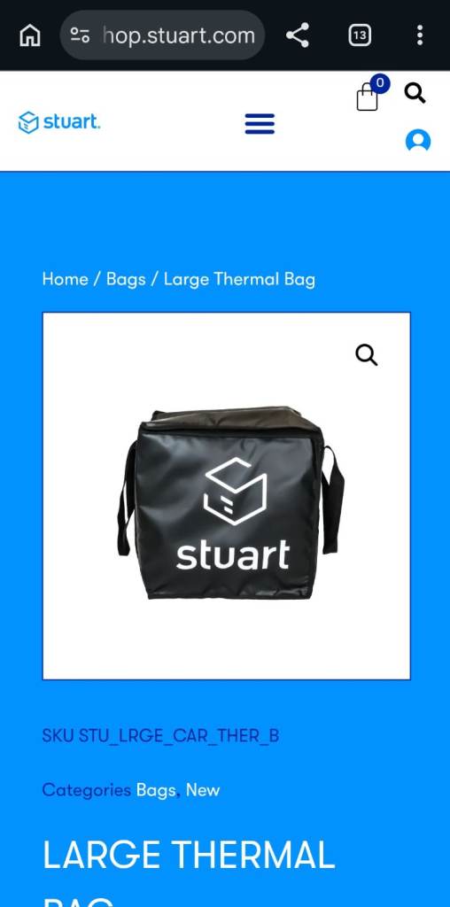 New Stuart Black Delivery Thermal Bag Large