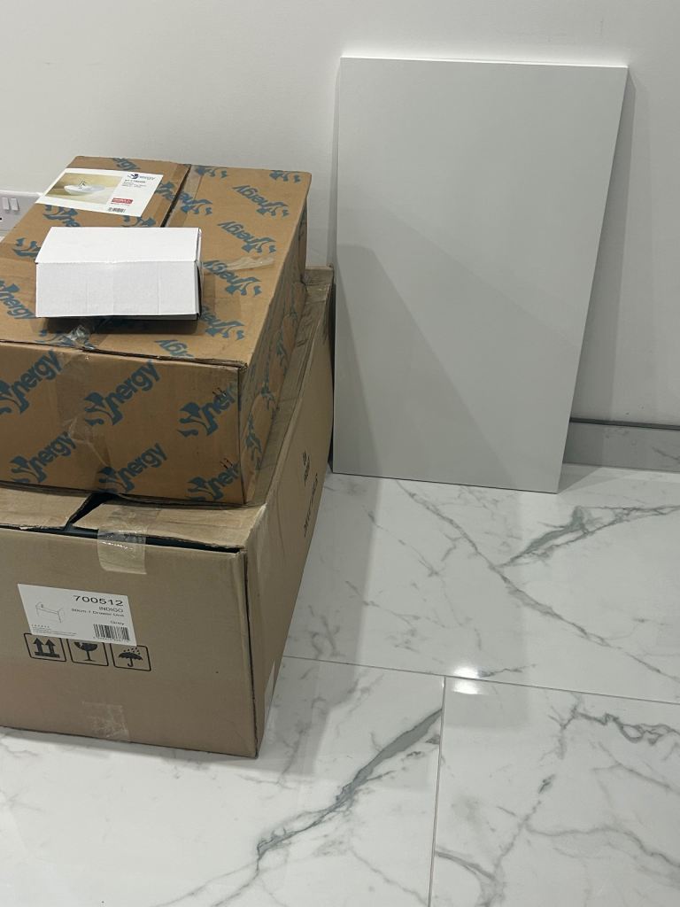 800mm Gloss Grey Wall-Hung Sink Unit – Brand New (RRP 795)