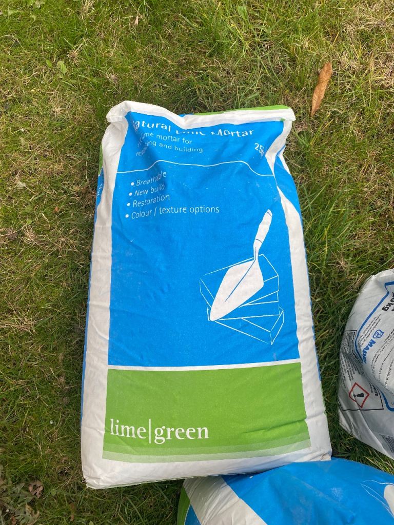 New 25kg Bag of Lime Green Natural Lime Mortar