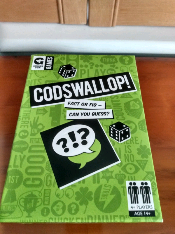 Codswallop boxed game. Unused gift. All complete with sealed cards .