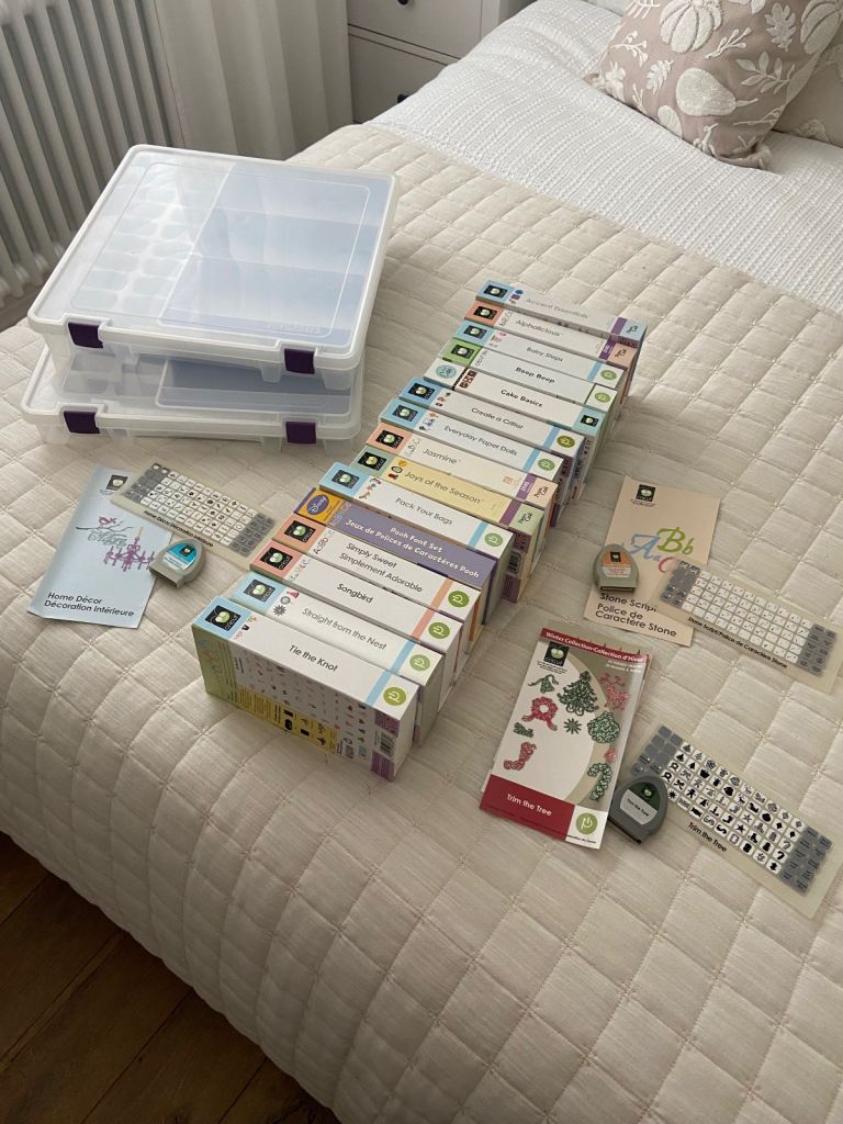 18 cartridges for use with Cricut cutting machine with 2 storage boxes