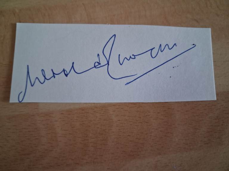HAROLD JAMES RHODES - DERBYSHIRE & ENGLAND CRICKETER - SIGNED WHITE CARD