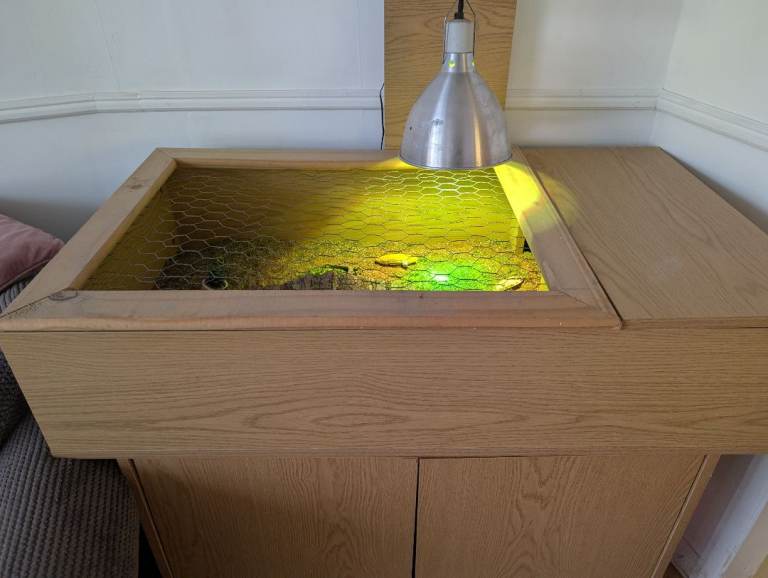 Tortoise table/enclosure with matching stand/cupboard