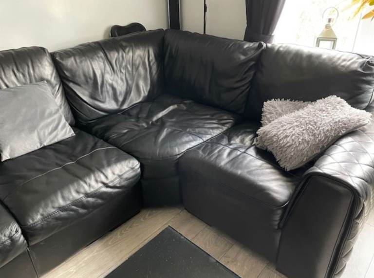 L shape leather sofa