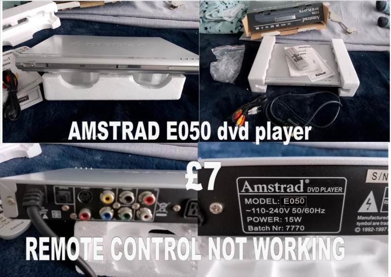 AMSTRAD E050 DVD PLAYER  REMOTE CONTROL NOT WORKING 