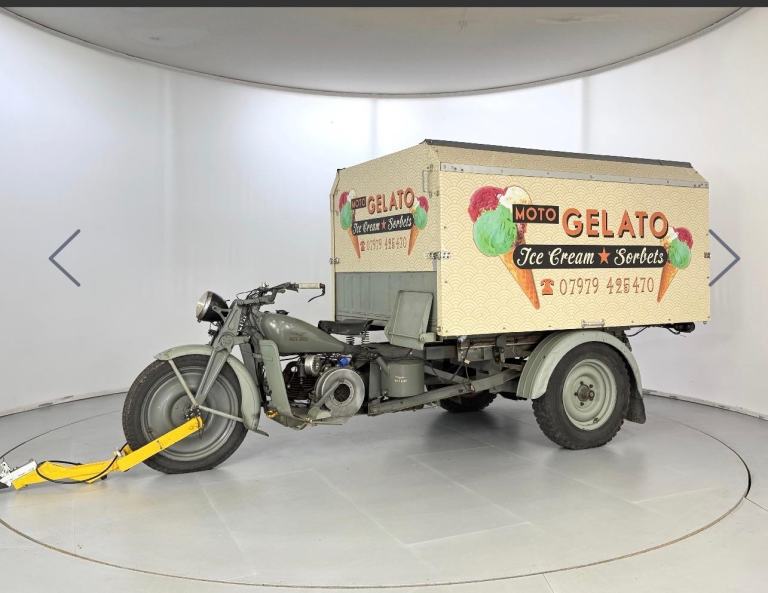  1948 MOTO GUZZI ECOLE ICE CREAM CART, coffee van ready to use business, 