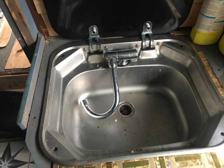 Camper Sink Smoke Glass Top 