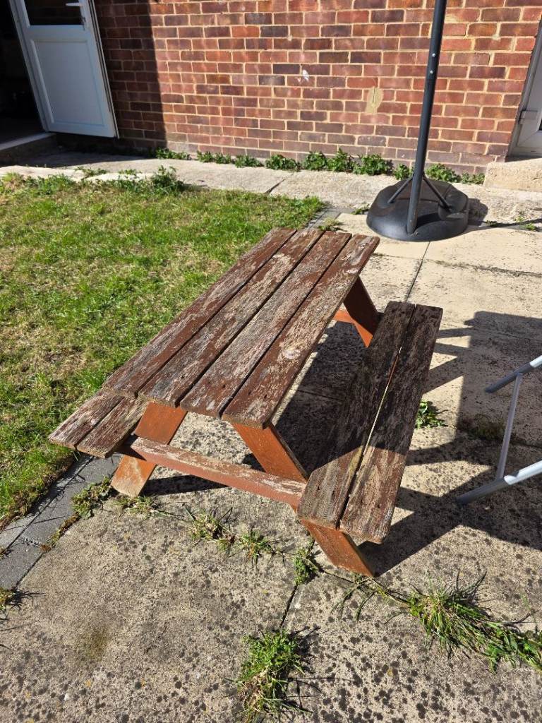 Child picnic table and bench - PAINT included.