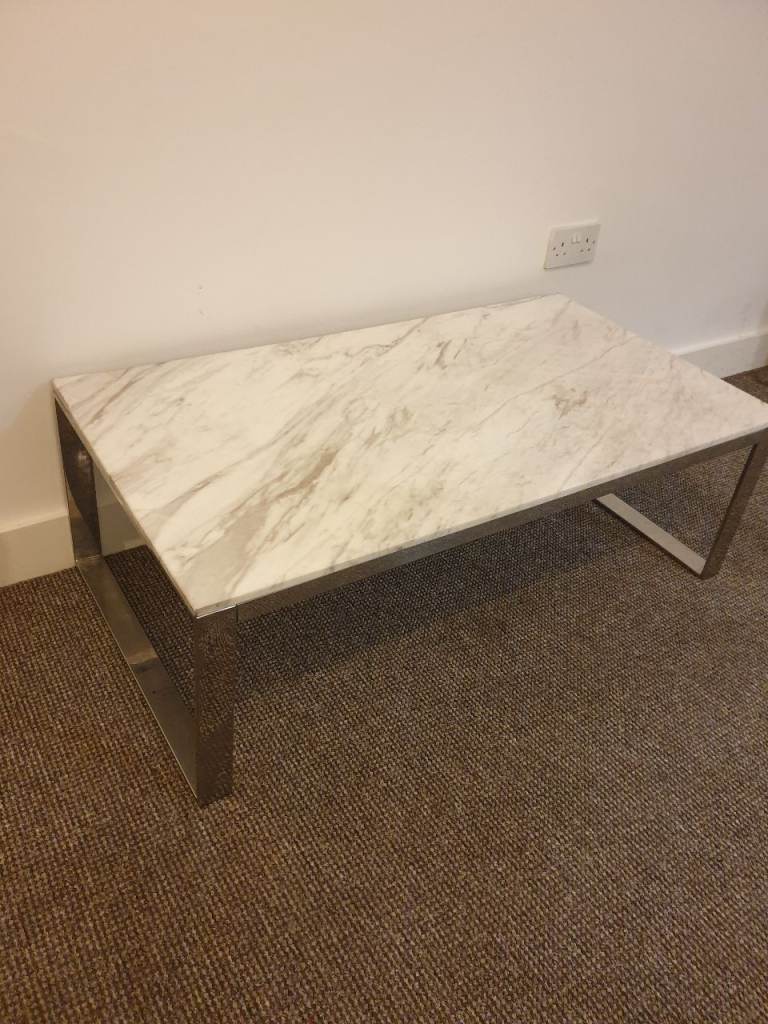 John Lewis marble coffee table, cracked corner as seen 